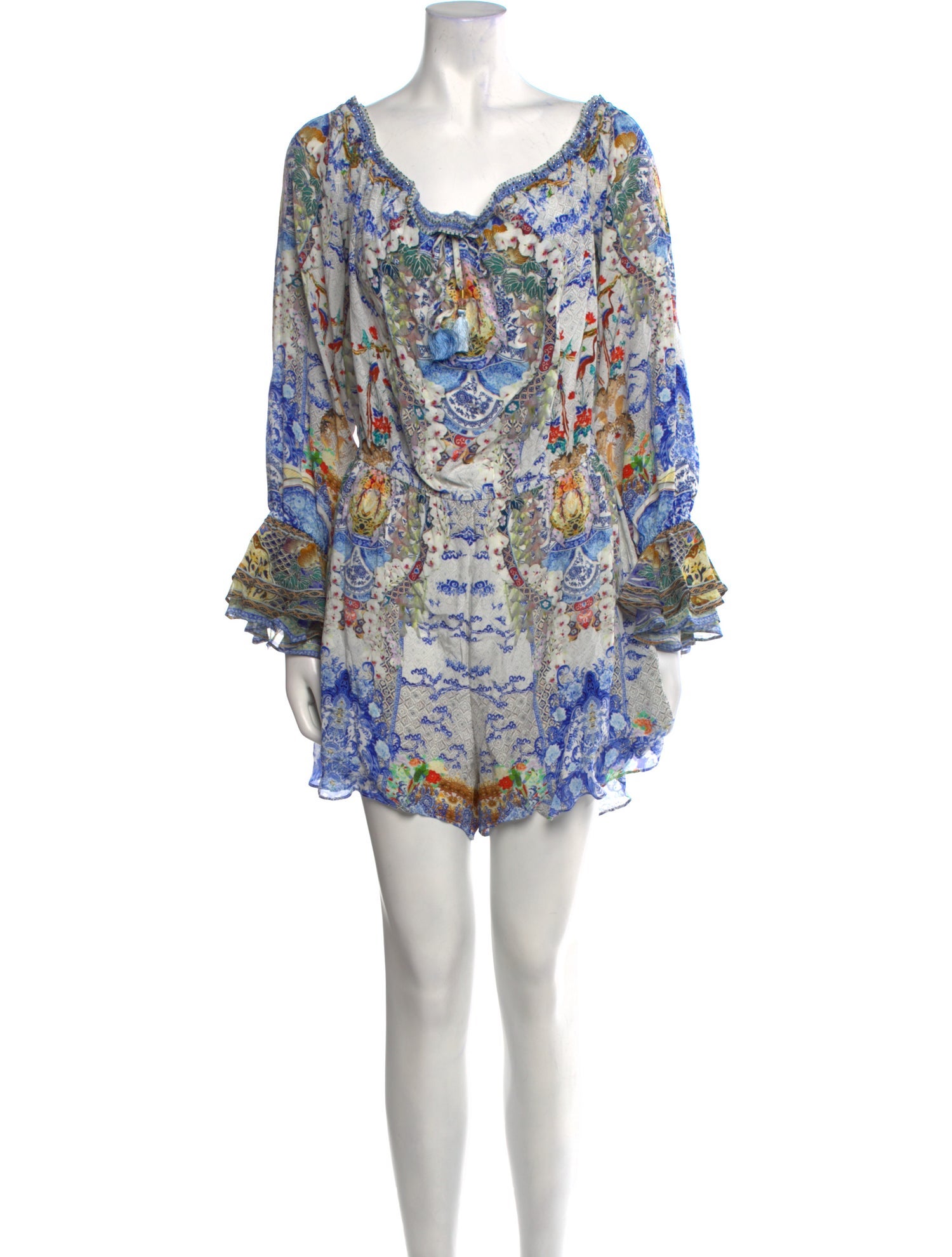 Camilla Silk Floral Print Romper