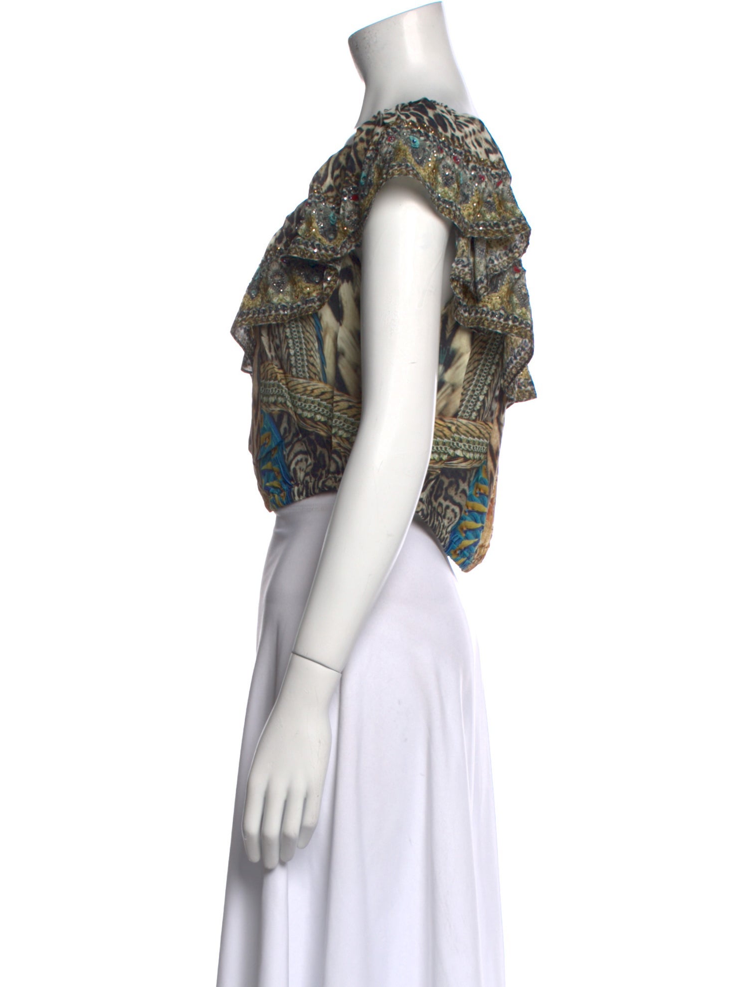 Camilla Silk Printed Crop Top w/ Tags