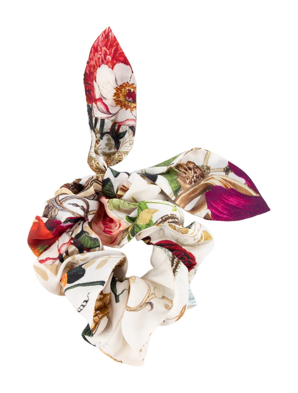 White Camilla patterned scrunchie - image 1