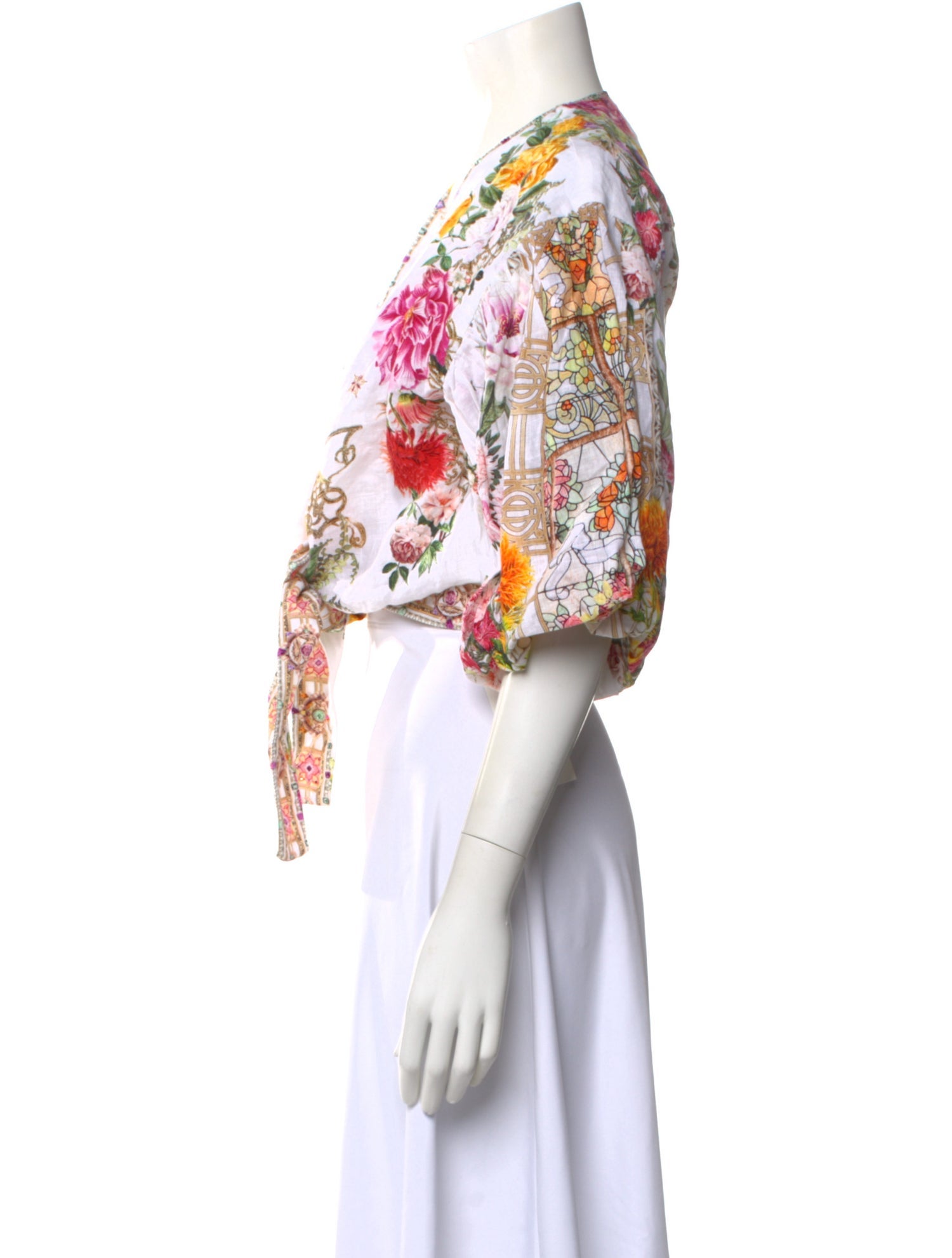 Camilla Linen Floral Print Top