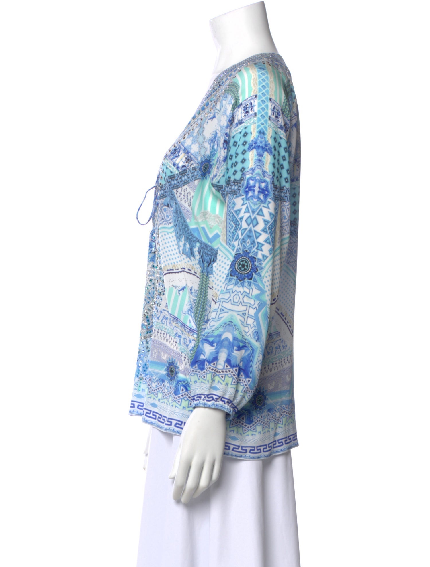 Camilla Printed V-Neck Blouse