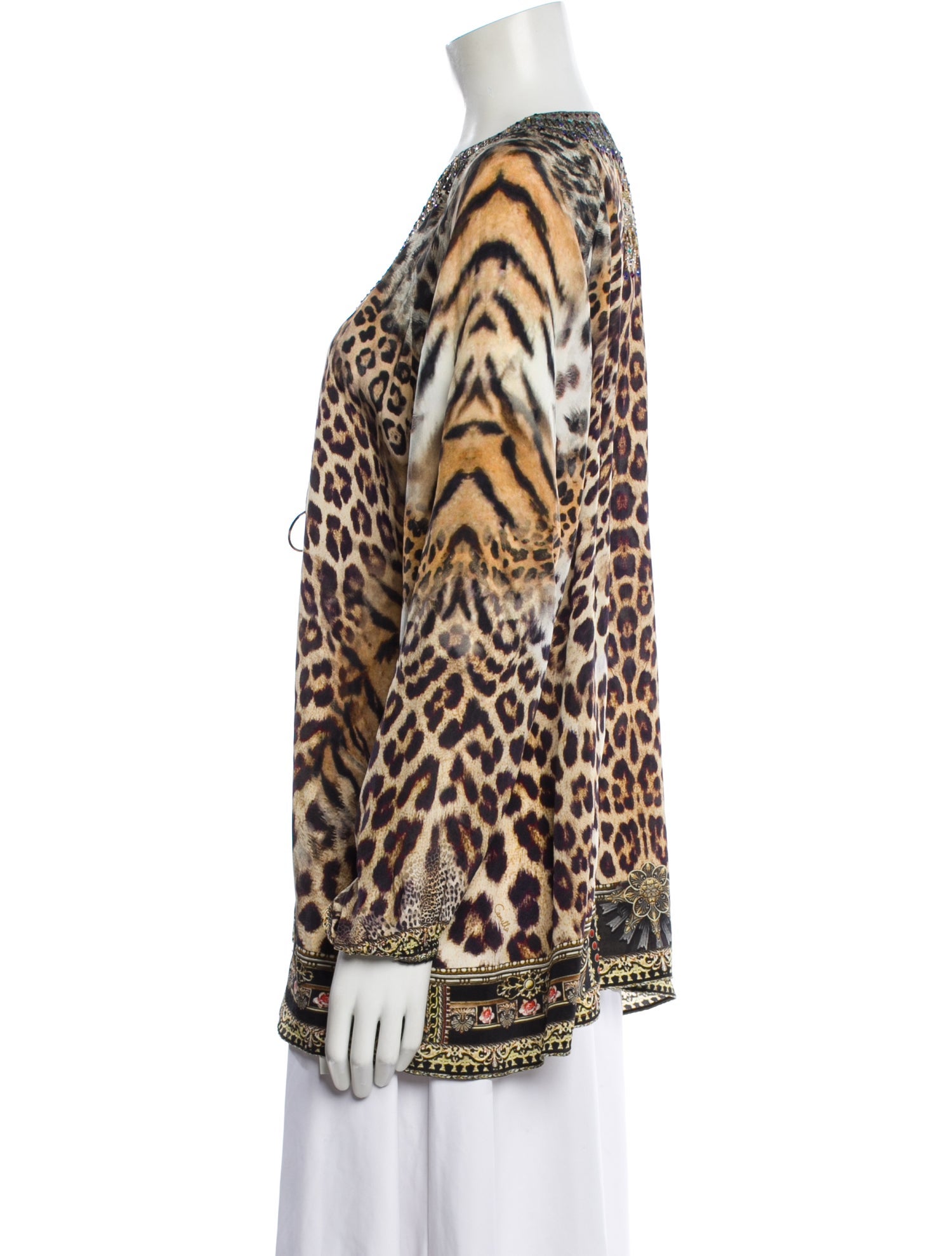 Camilla Silk Animal Print Blouse w/ Tags