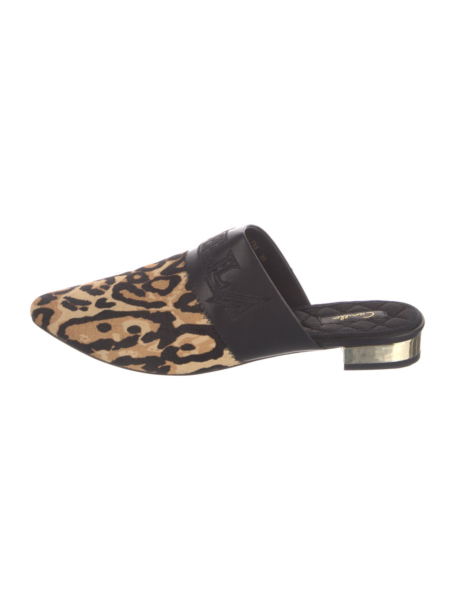 Camilla Leather Animal Print Mules