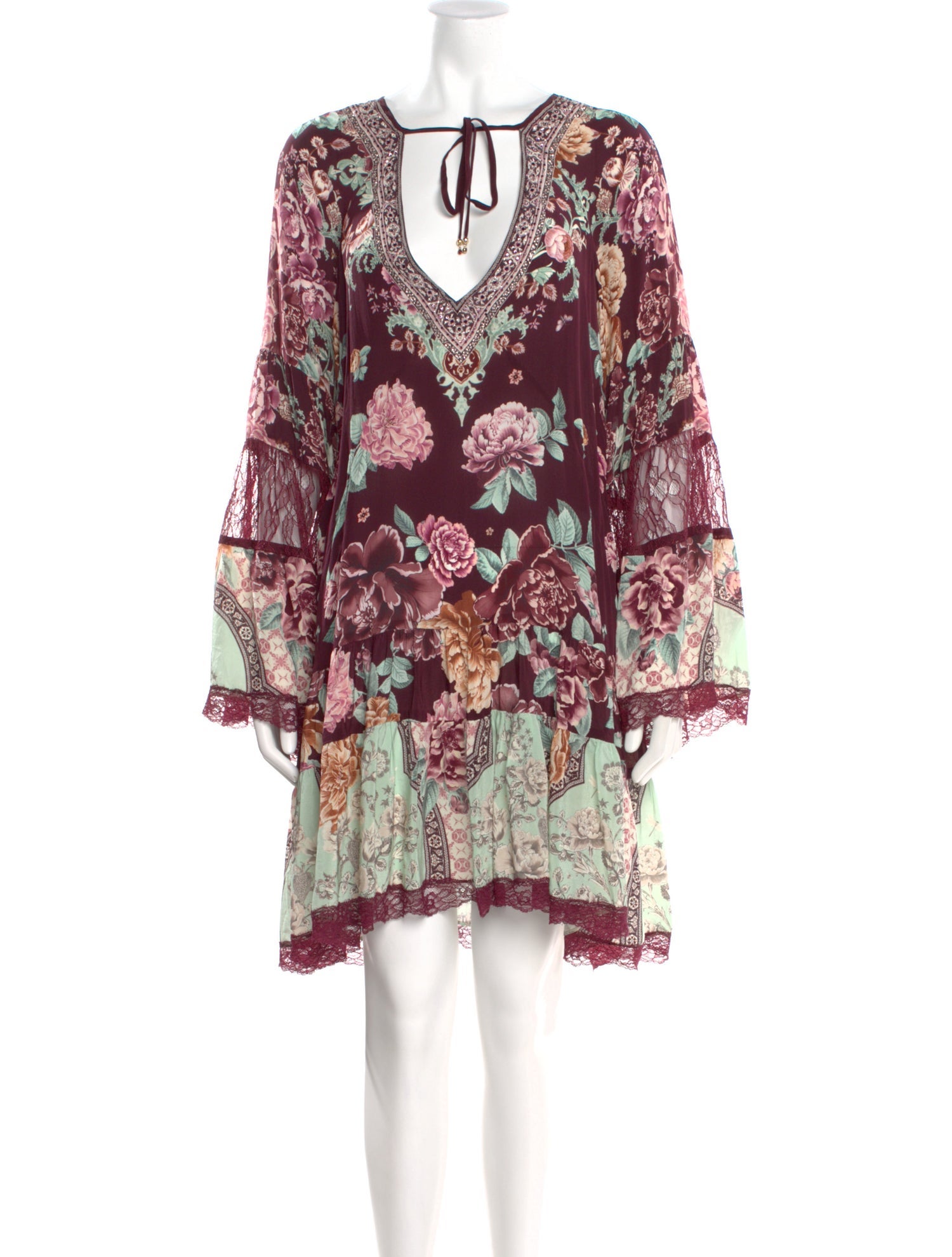 Camilla Silk Knee-Length Dress w/ Tags