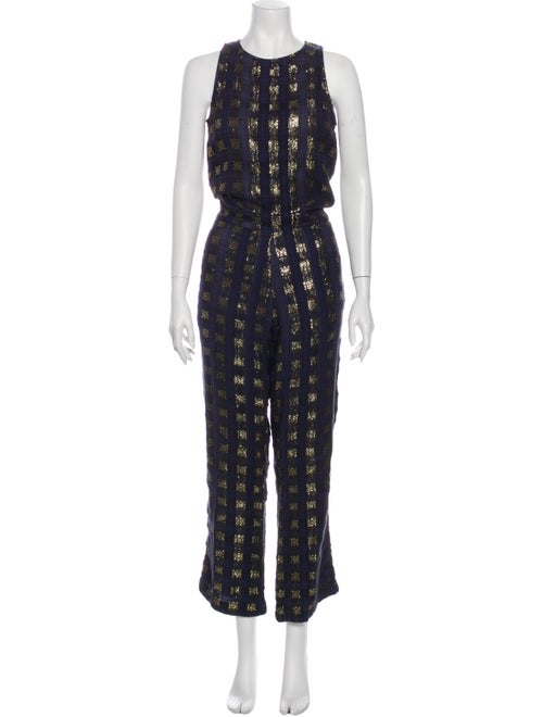 Ace & Jig Printed Crew Neck Jumpsuit Blue