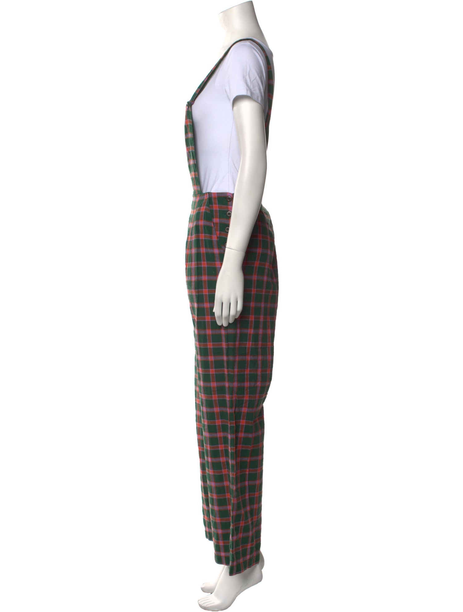 Ace & Jig Plaid Print Square Neckline Jumpsuit