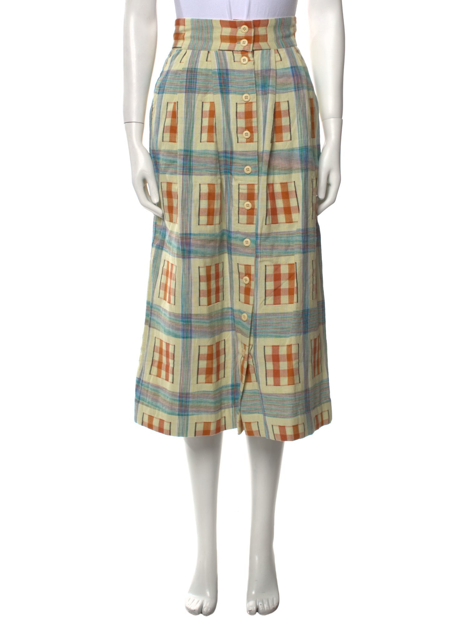 Ace & Jig Plaid Print Midi Length Skirt w/ Tags