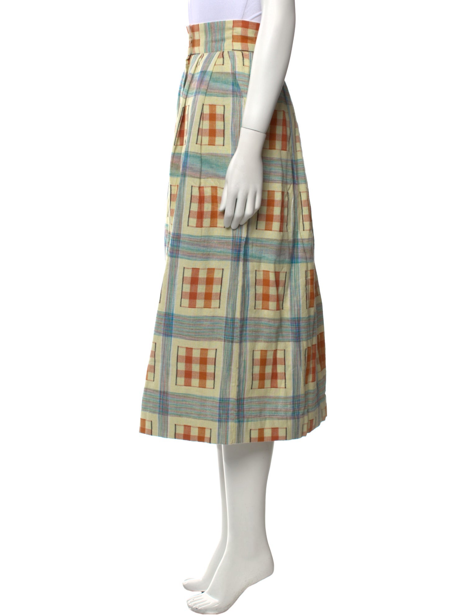 Ace & Jig Plaid Print Midi Length Skirt w/ Tags