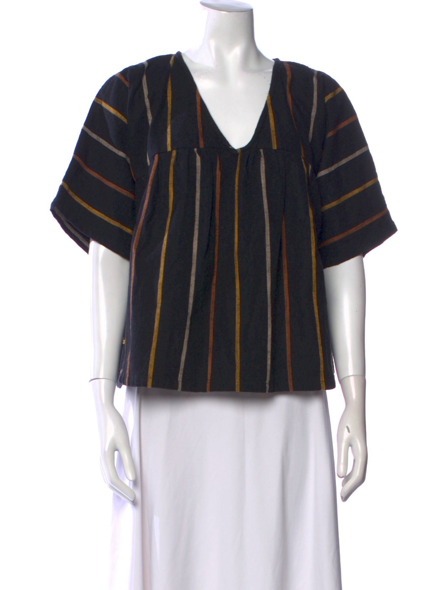 Ace & Jig Striped V-Neck Blouse w/ Tags