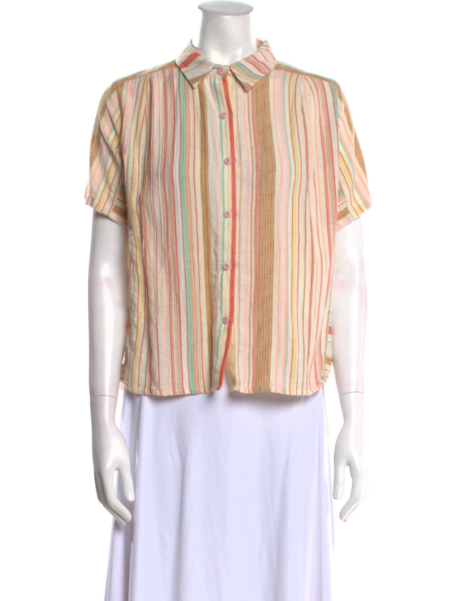 Ace & Jig Striped Short Sleeve Button-Up Top