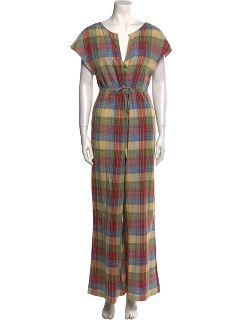 Ace & Jig Plaid Print V-Neck Jumpsuit