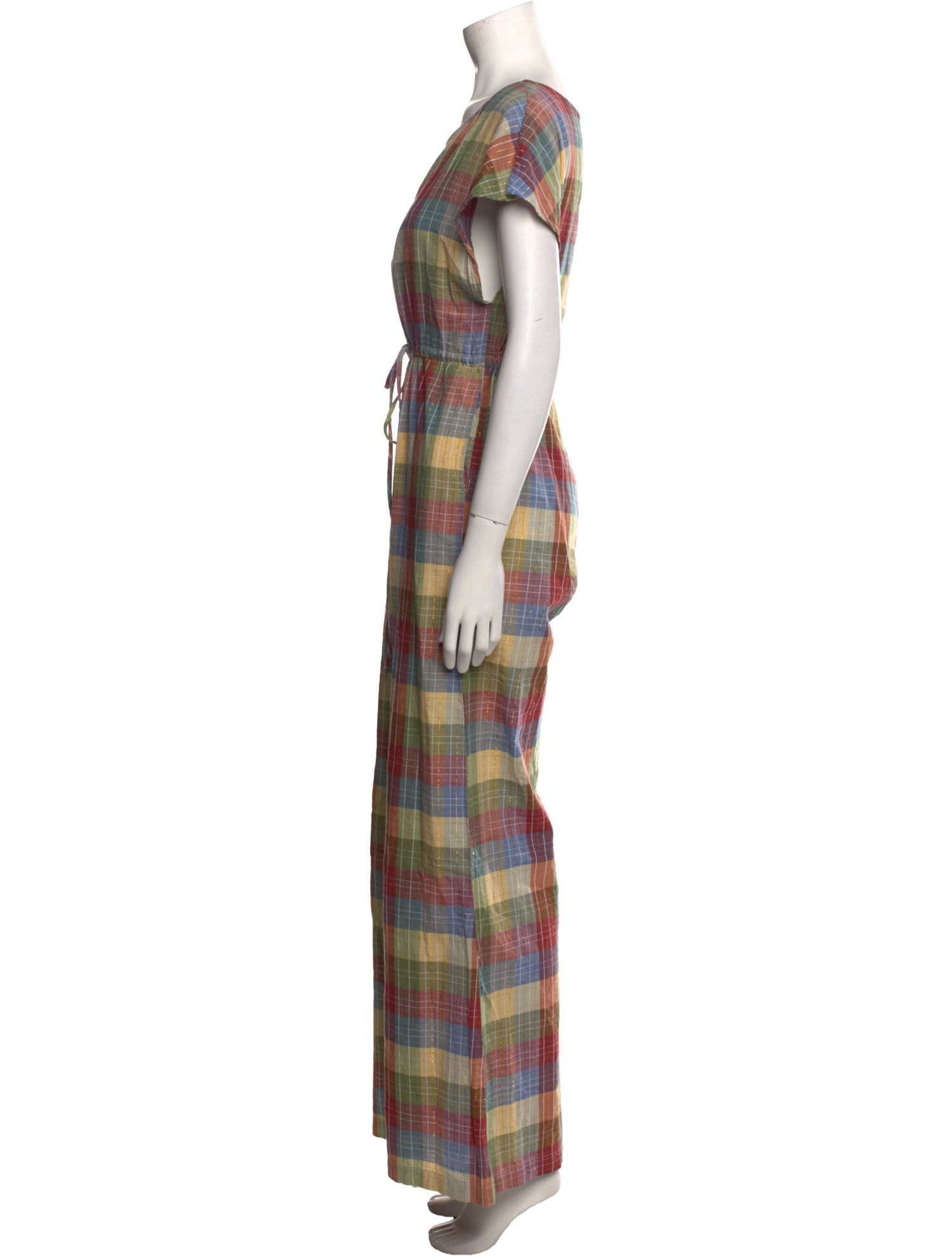 Ace & Jig Plaid Print V-Neck Jumpsuit