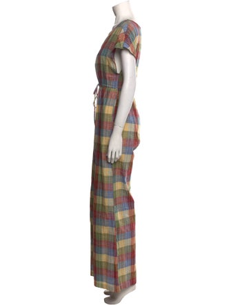 Ace & Jig Plaid Print V-Neck Jumpsuit