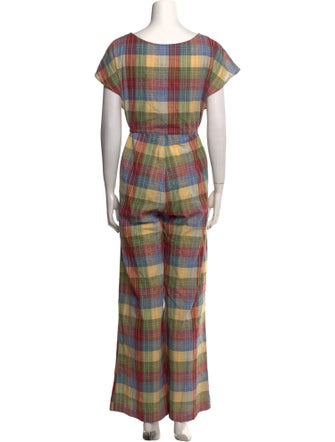 Ace & Jig Plaid Print V-Neck Jumpsuit