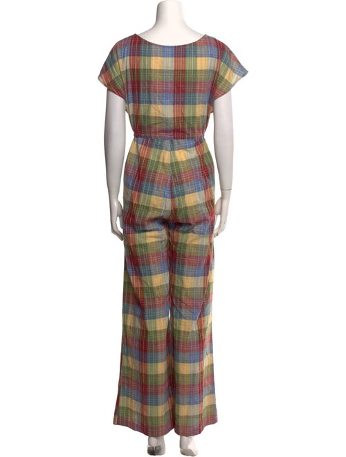 Ace & Jig Plaid Print V-Neck Jumpsuit