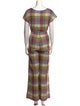 Ace & Jig Plaid Print V-Neck Jumpsuit