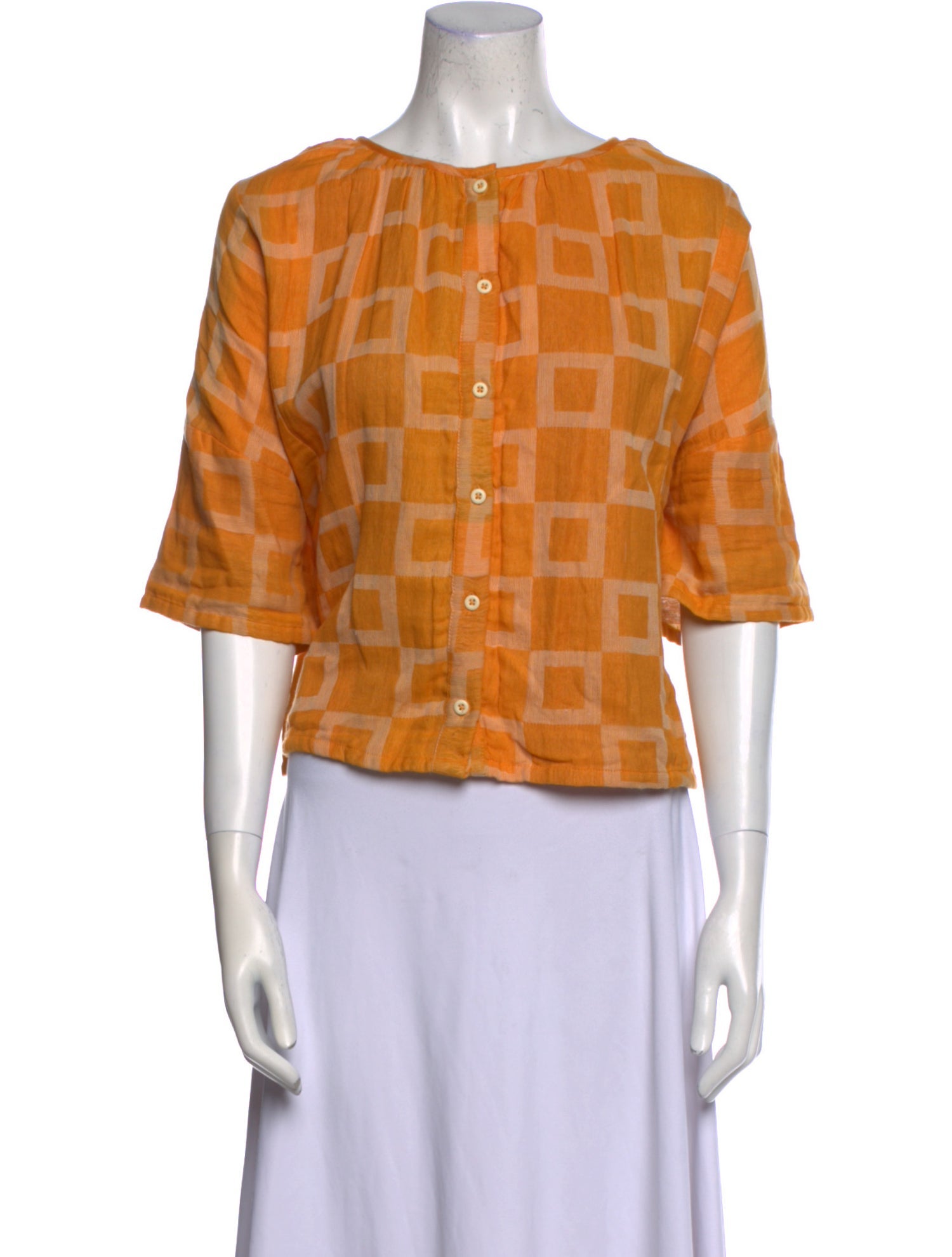 Ace & Jig Plaid Print Bateau Neckline Crop Top