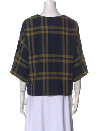 Ace & Jig Plaid Print V-Neck Blouse