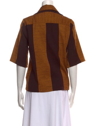 Ace & Jig Colorblock Pattern Three-Quarter Sleeve Button-Up Top