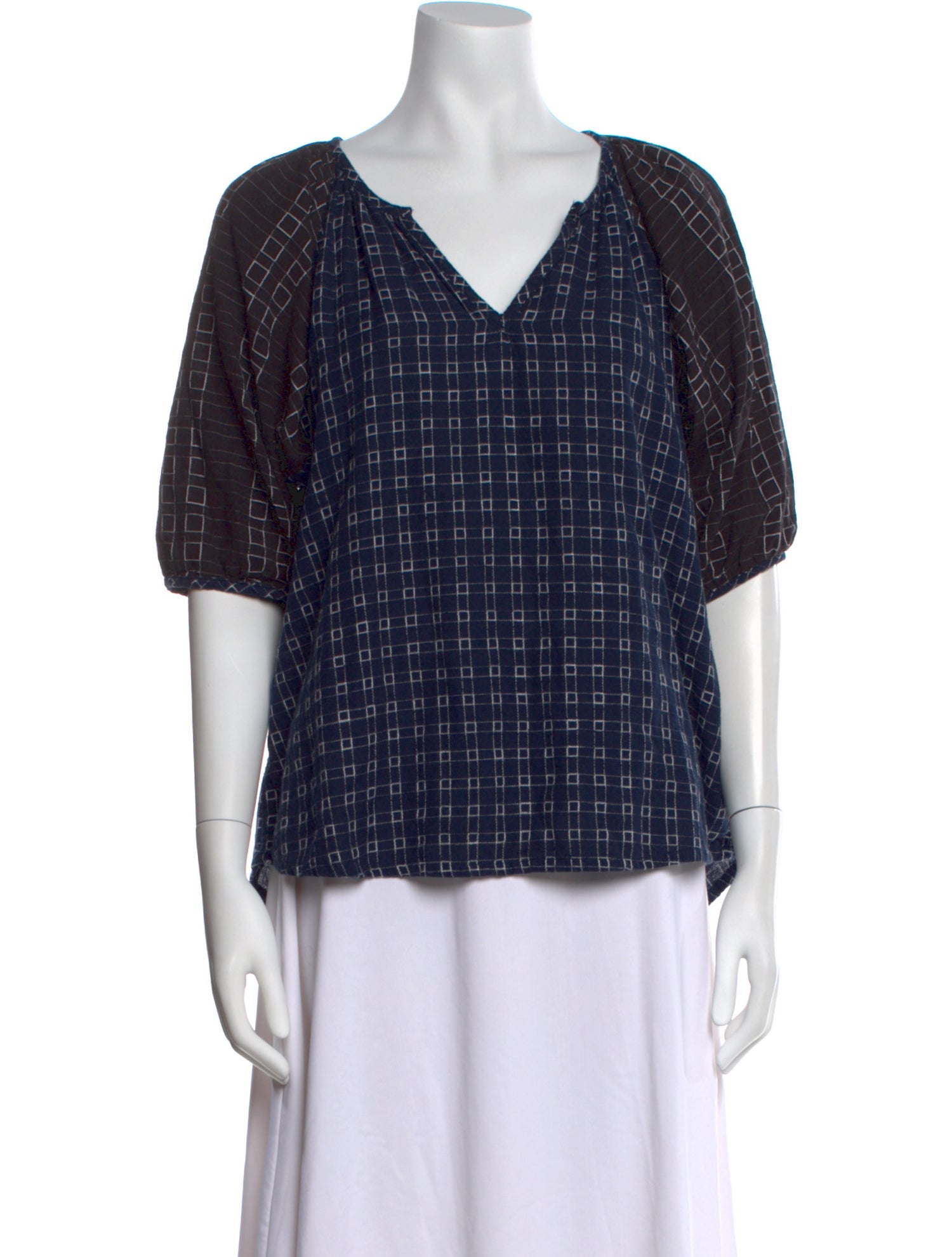 Ace & Jig Plaid Print V-Neck Blouse