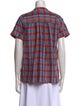 Ace & Jig Plaid Print Mock Neck Button-Up Top