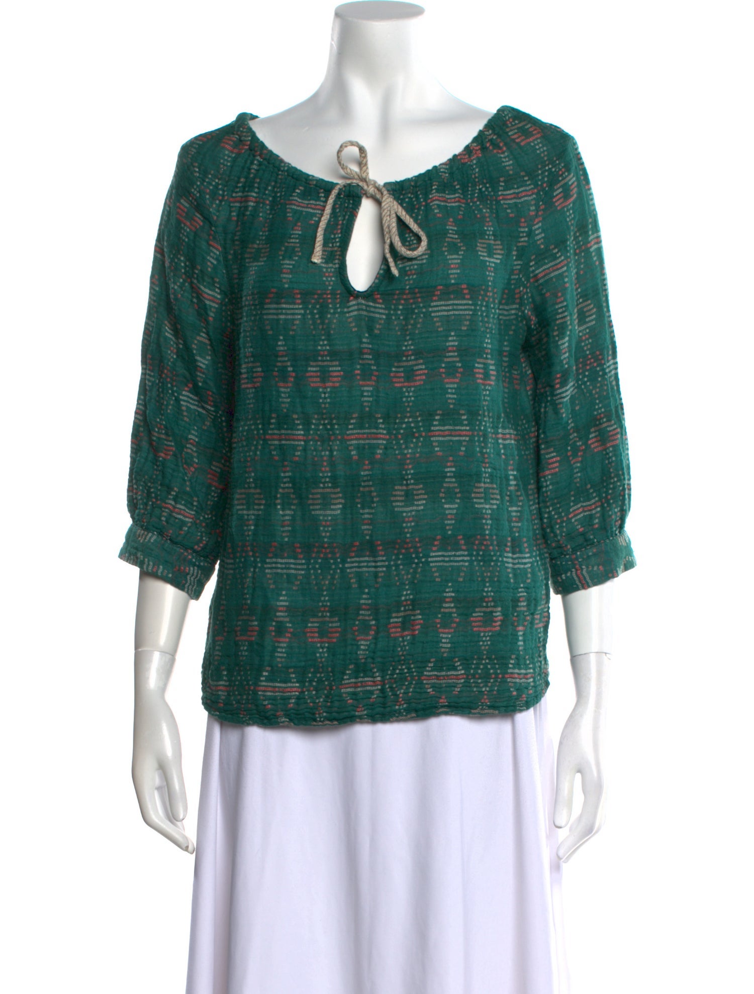 Ace & Jig Printed Tie Neck Blouse