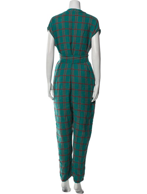 Ace & Jig Plaid Print V-Neck Jumpsuit