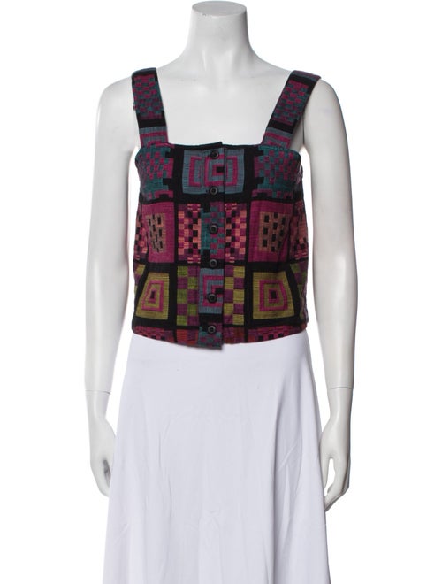 Ace & Jig Printed Square Neckline Crop Top