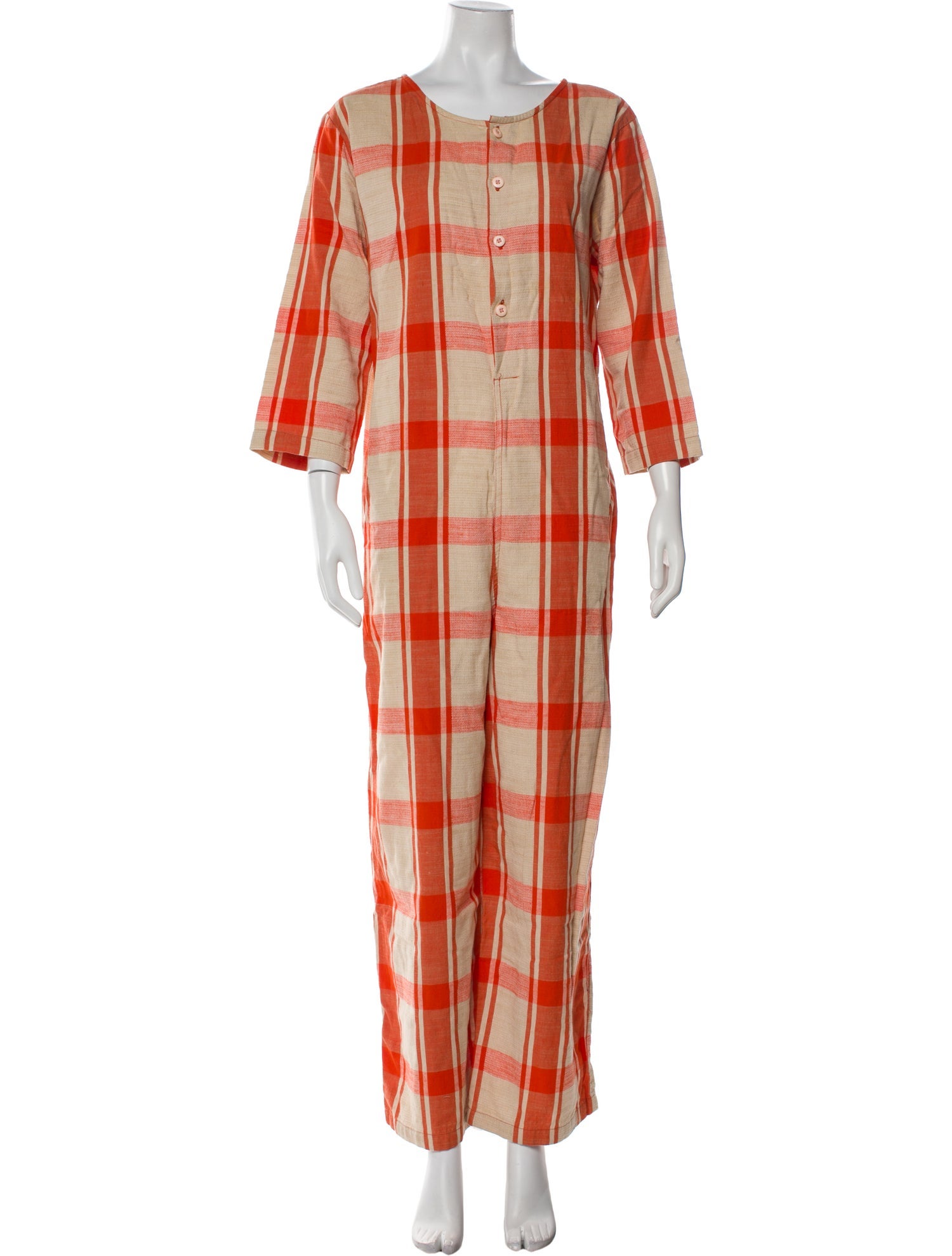 Ace & Jig Plaid Print Scoop Neck Jumpsuit