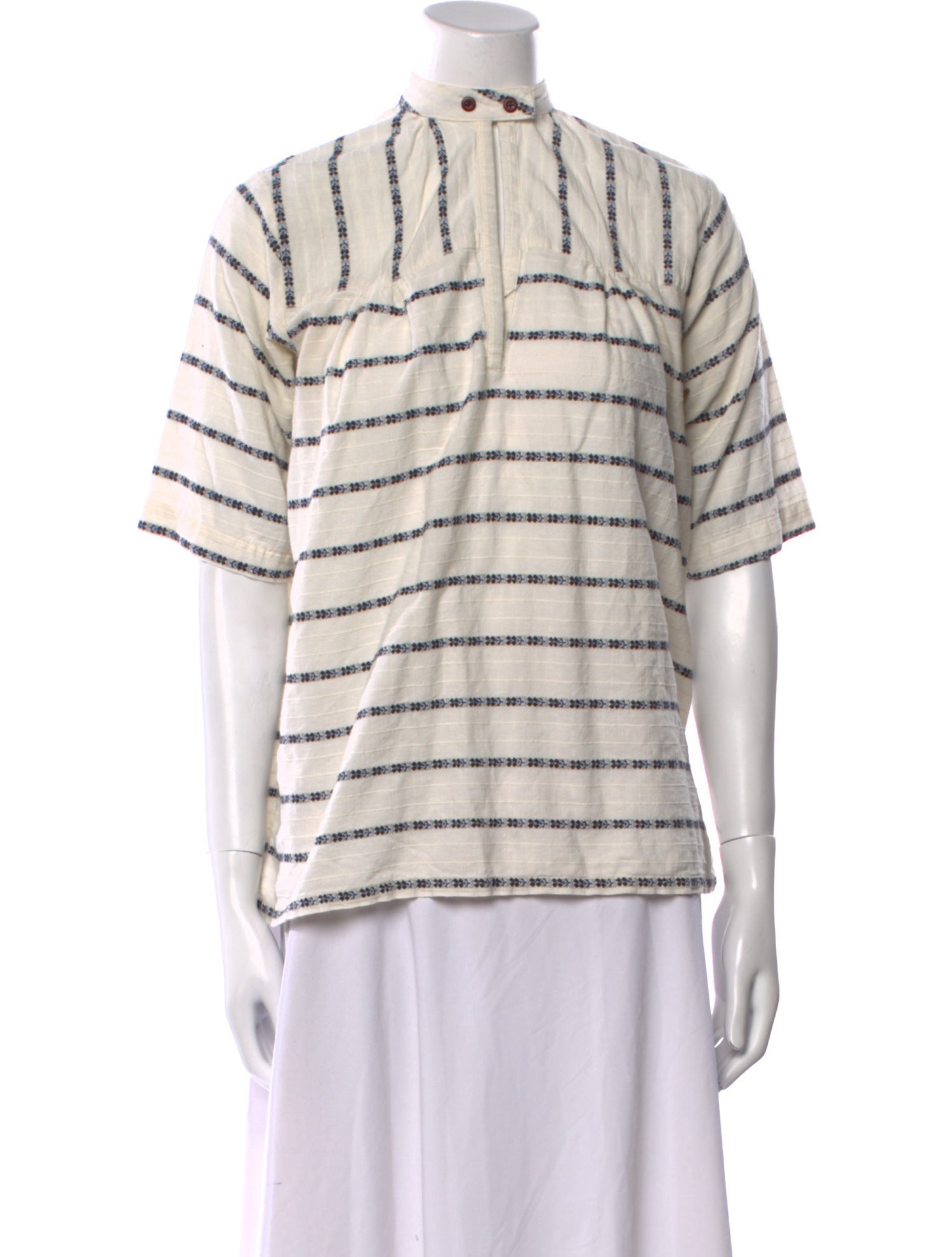 Ace & Jig Striped Mock Neck Blouse