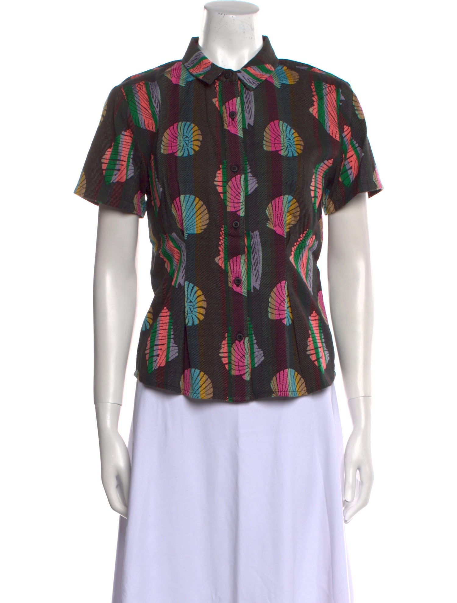 Ace & Jig Printed Short Sleeve Button-Up Top w/ Tags