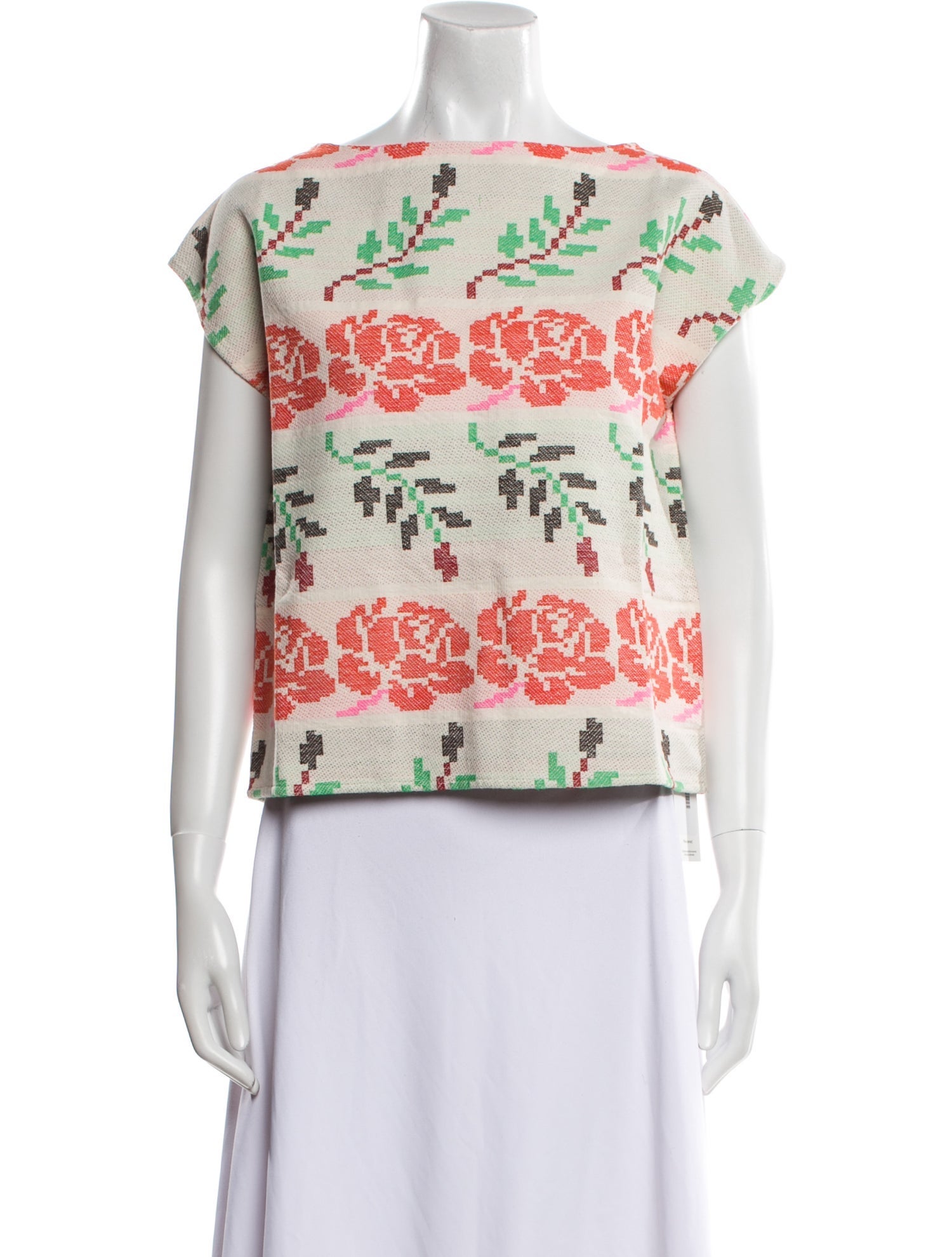 Ace & Jig Printed Bateau Neckline Blouse w/ Tags