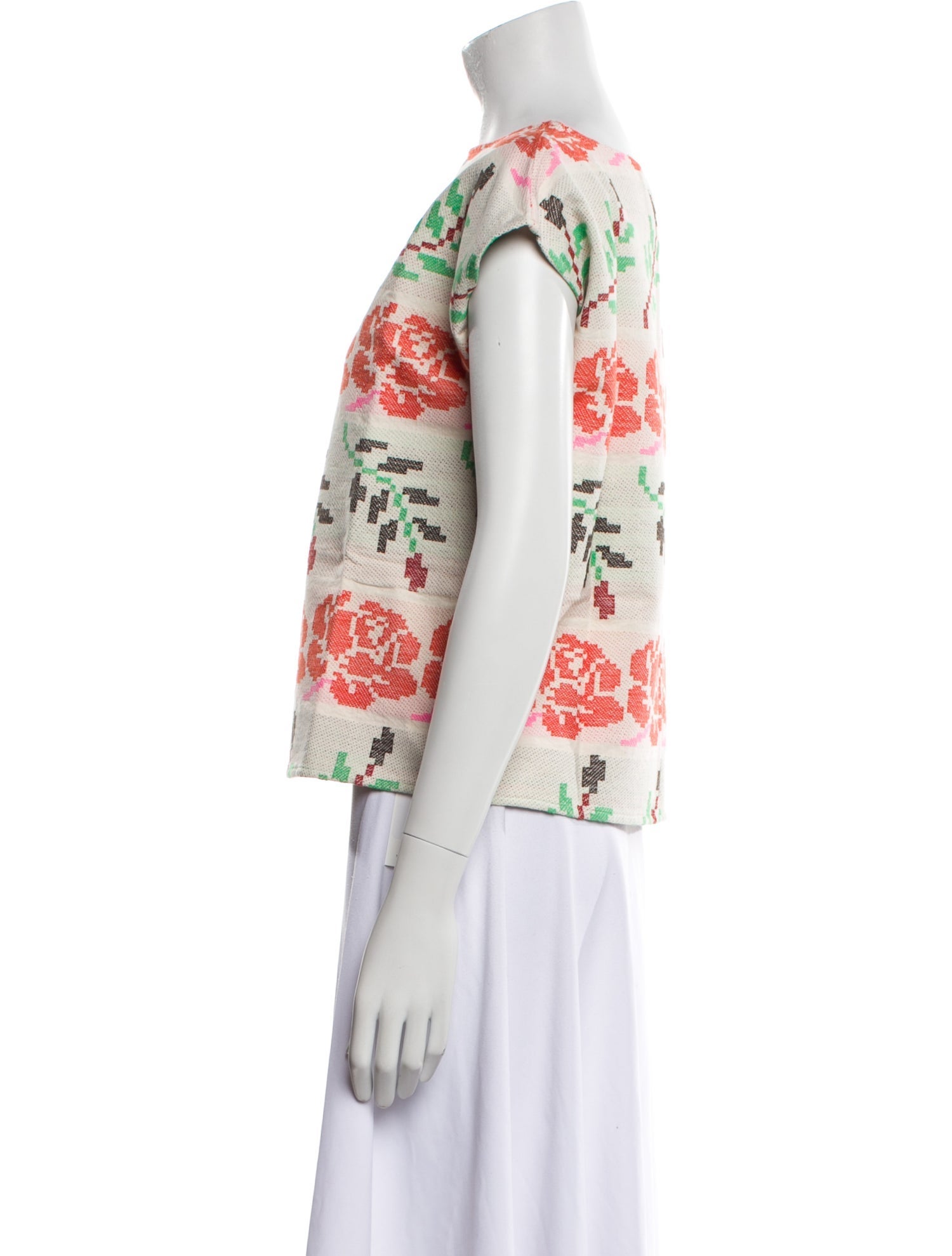 Ace & Jig Printed Bateau Neckline Blouse w/ Tags
