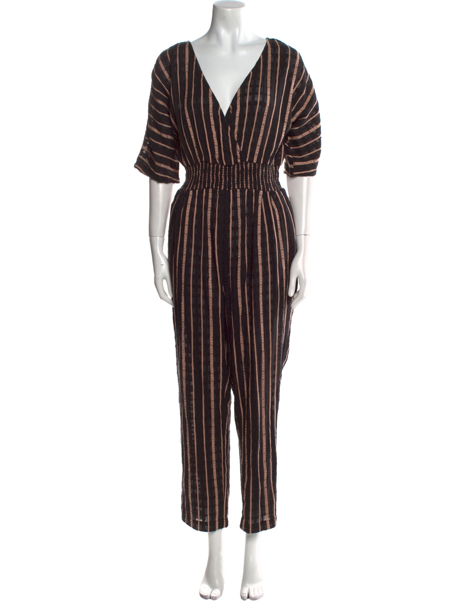 Ace & Jig Striped Plunge Neckline Jumpsuit