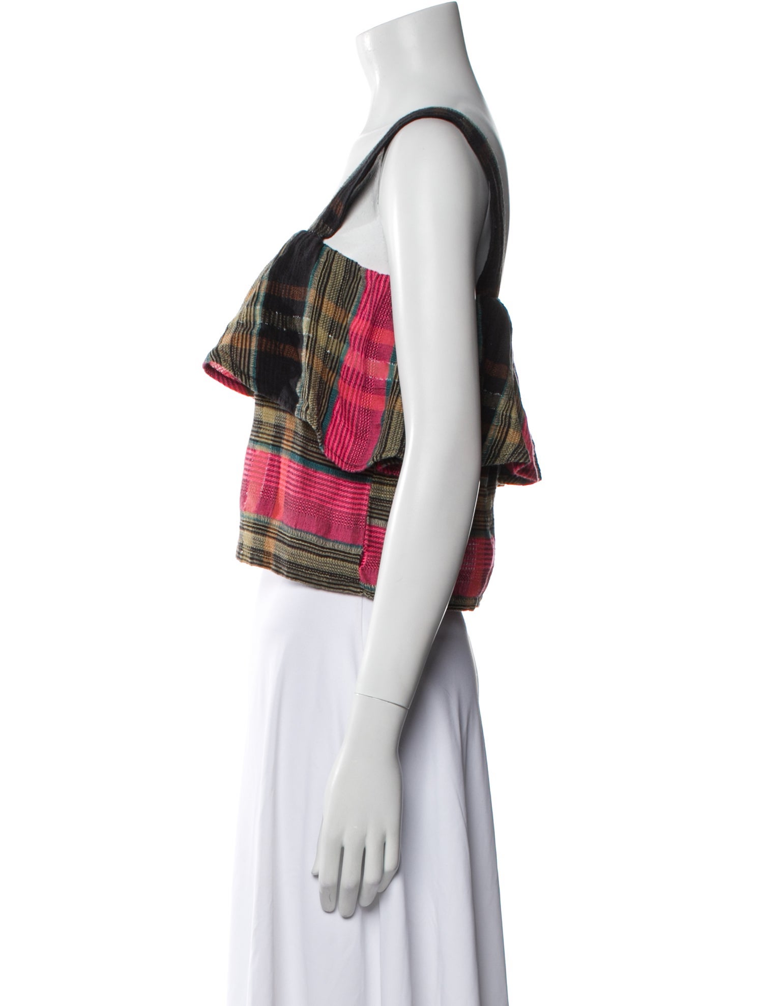 Ace & Jig Plaid Print Square Neckline Crop Top