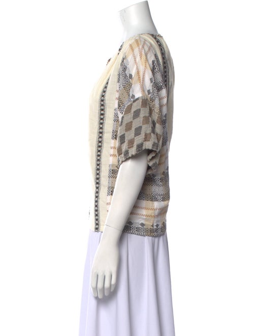 Ace & Jig Printed Scoop Neck Button-Up Top