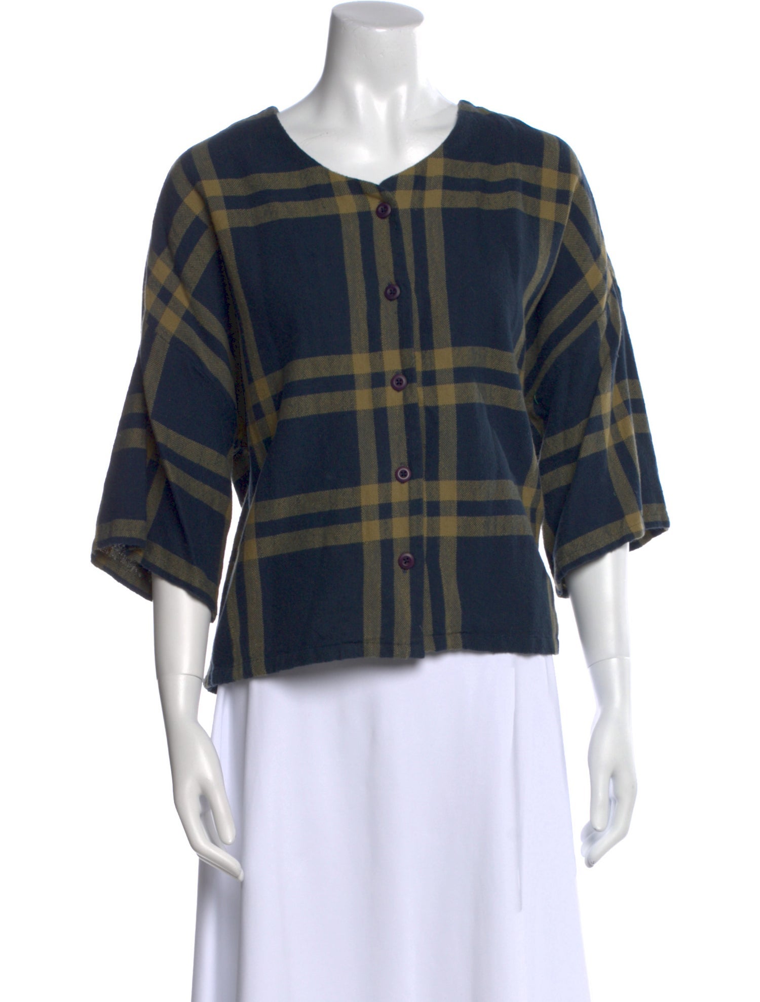 Ace & Jig Plaid Print Scoop Neck Blouse