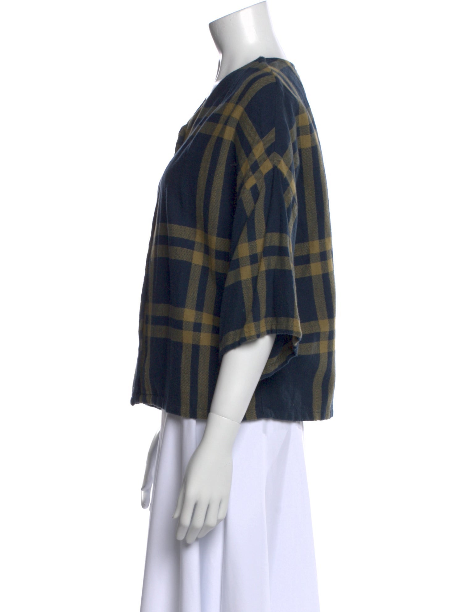 Ace & Jig Plaid Print Scoop Neck Blouse