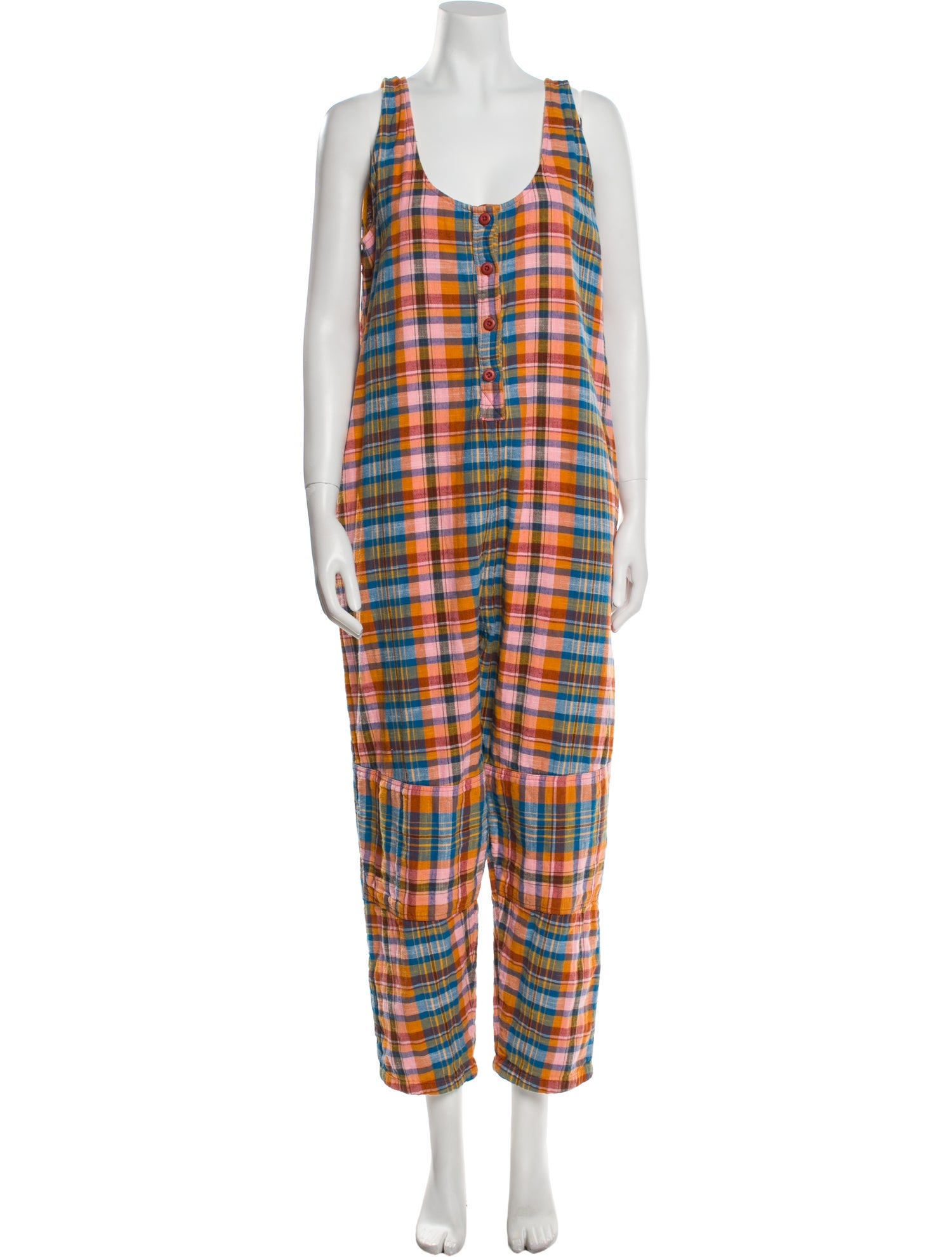 Ace & Jig Plaid Print Scoop Neck Jumpsuit