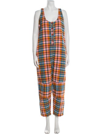 Ace & Jig Plaid Print Scoop Neck Jumpsuit