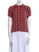 Ace & Jig Plaid Print Crew Neck Button-Up Top
