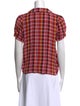 Ace & Jig Plaid Print Crew Neck Button-Up Top