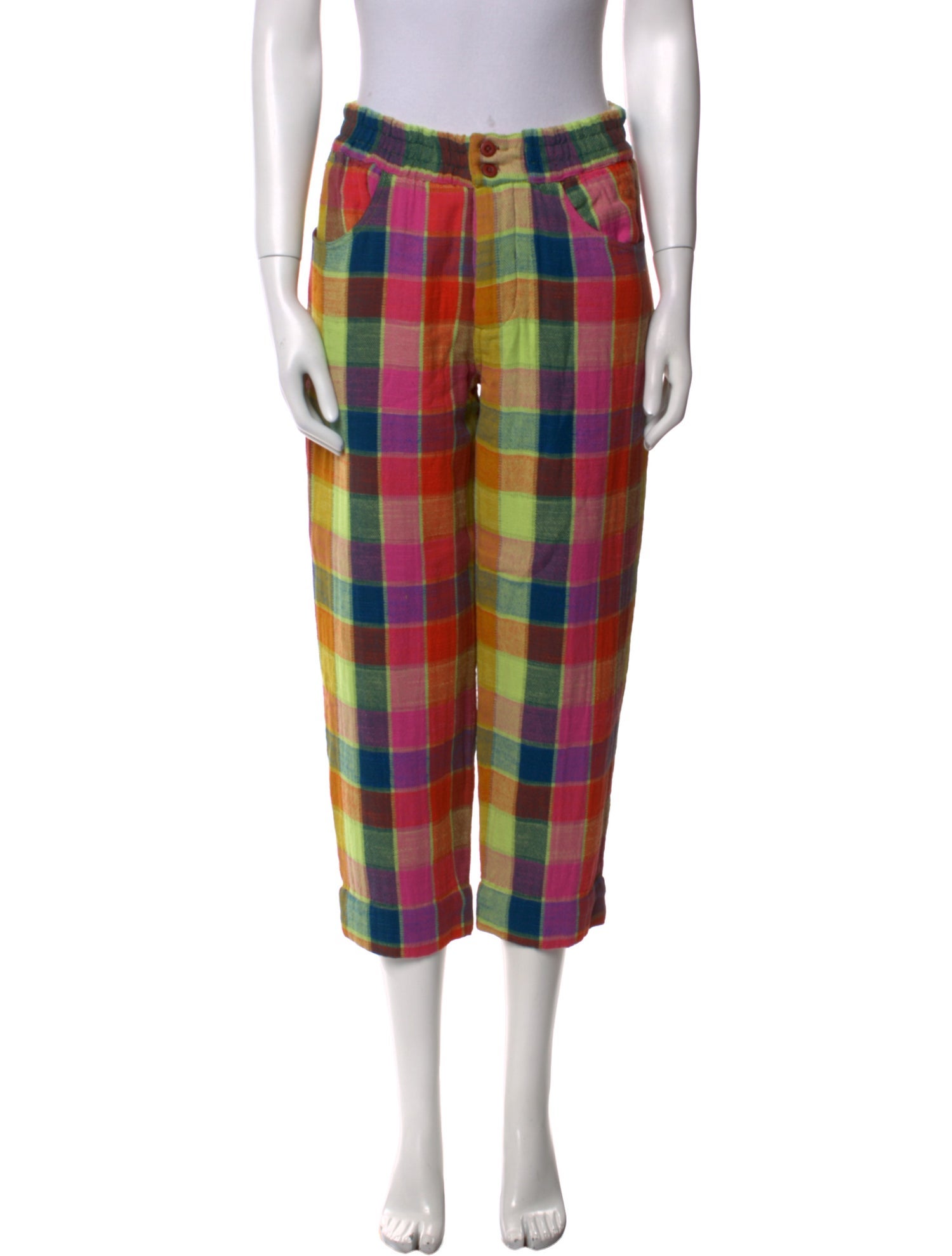 Ace & Jig Plaid Print Straight Leg Pants