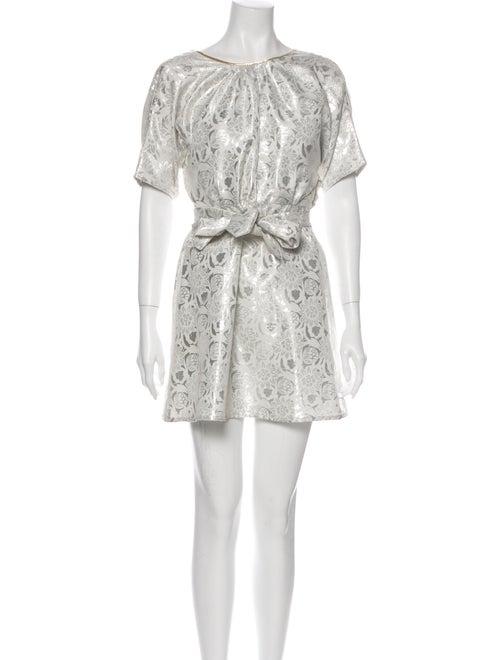 Berliner Paisley Print Mini Dress Silver