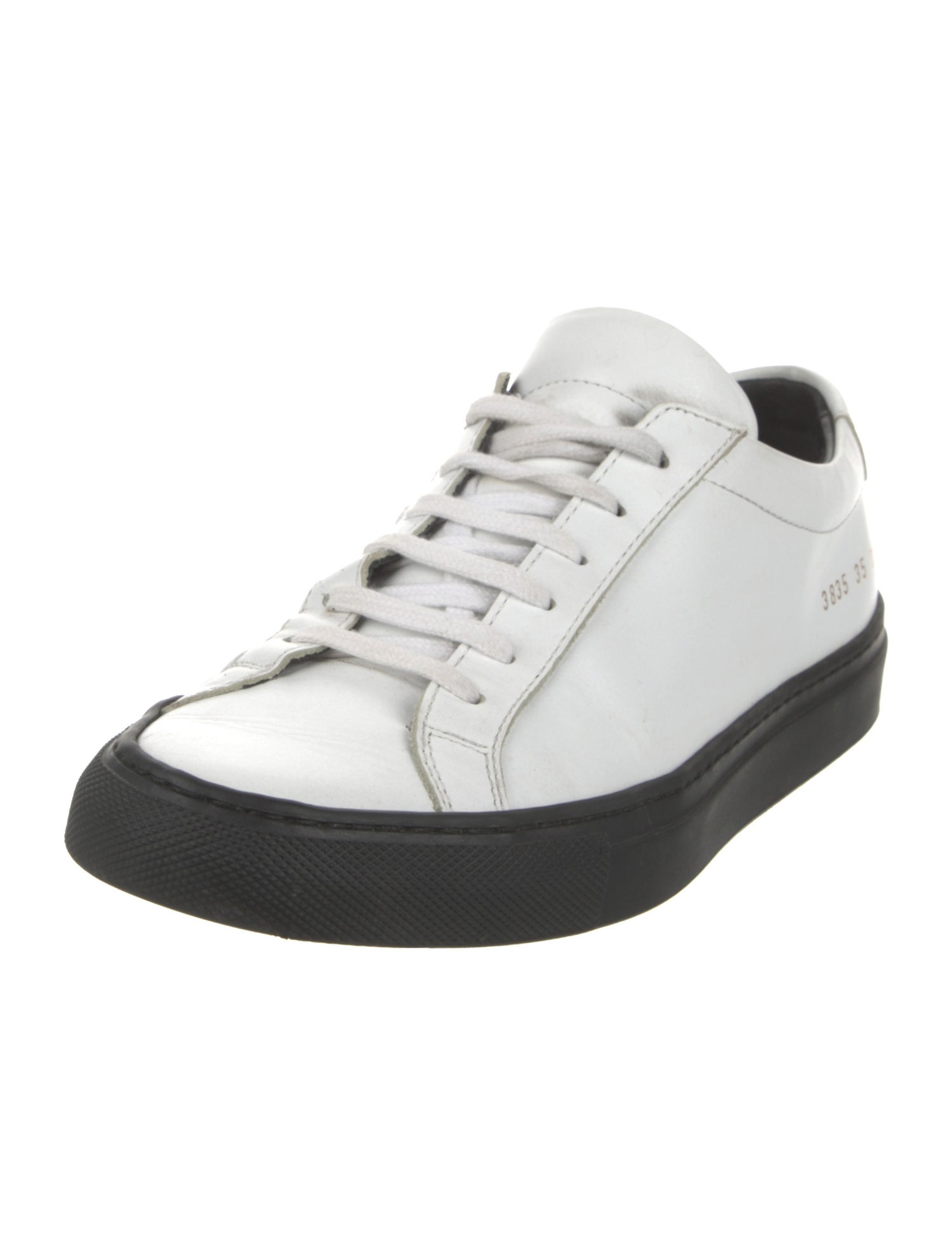 Common Projects Leather Colorblock Pattern Sneakers