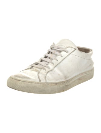 Common Projects Leather Embroidered Accent Sneakers