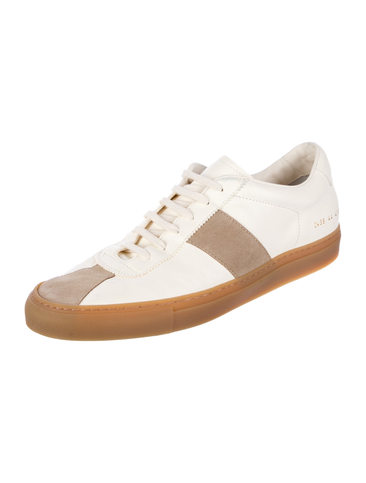 Common Projects Leather Colorblock Pattern Sneakers