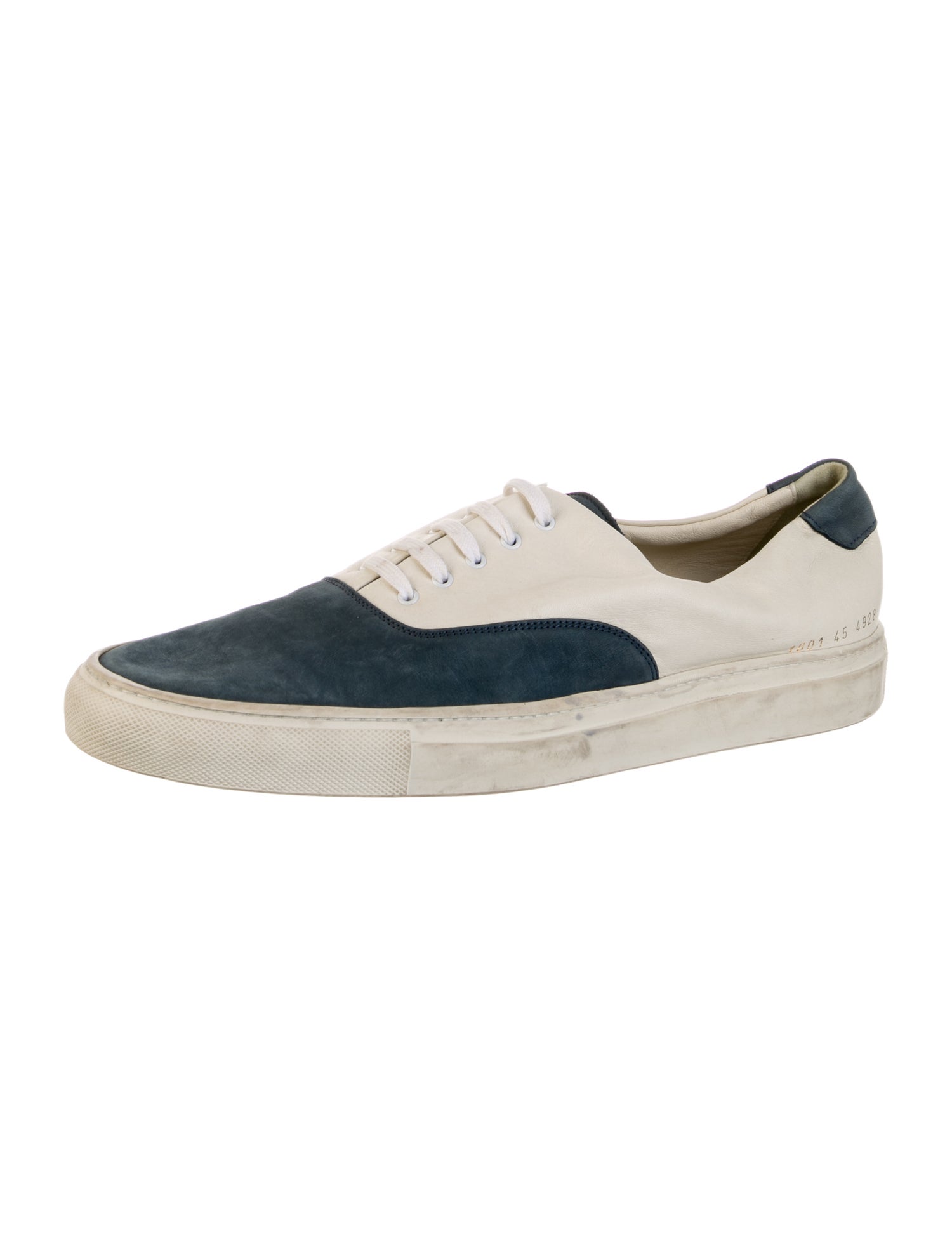 Common Projects Leather Colorblock Pattern Sneakers