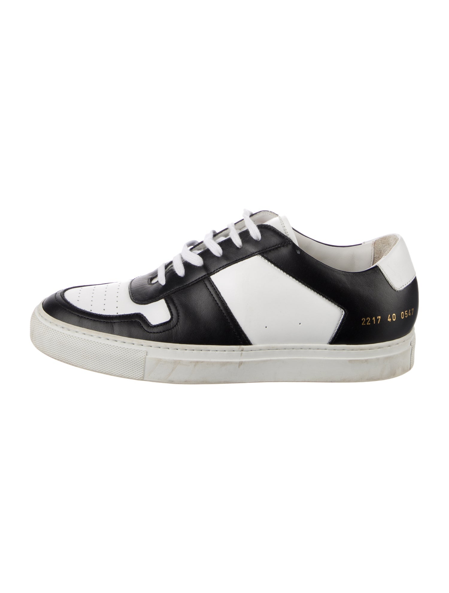 Common Projects Leather Colorblock Pattern Sneakers