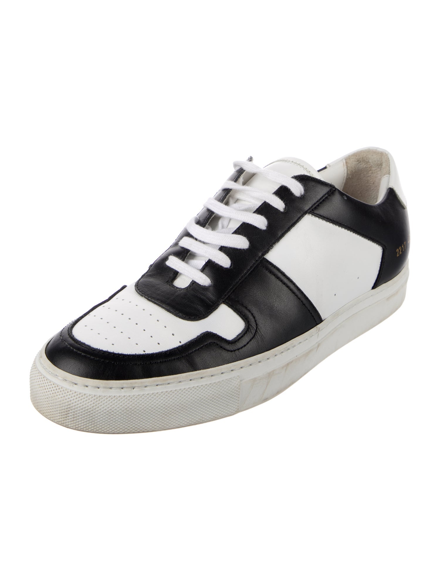 Common Projects Leather Colorblock Pattern Sneakers